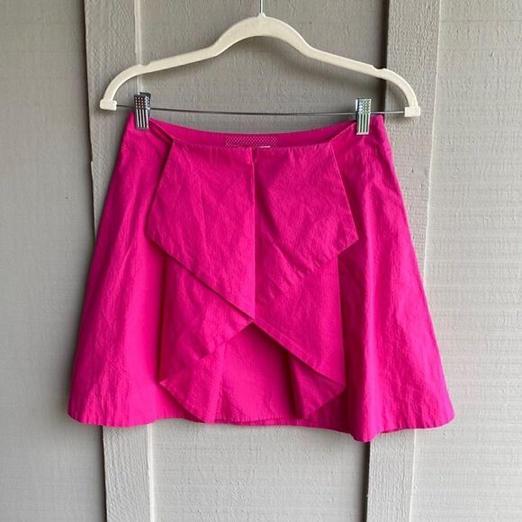 NWT Anthropologie Maeve Ruffled Mini Skirt in Hot Pink Size: P2 - Picture 6 of 13